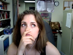 a visual of me thinking...I smell something burning...